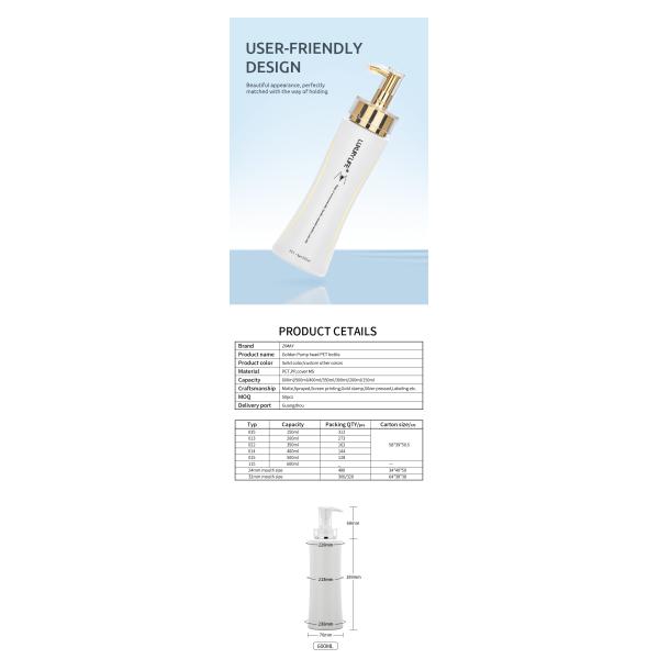 500ml Cosmetic Lotion Bottle PET Material , Empty Lotion Bottles With Pump