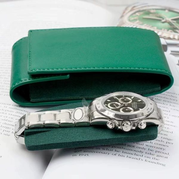 Customized leather watch storage bag, portable storage bag, dust-proof handmade watch box, green travel bag, men's and women's environmental