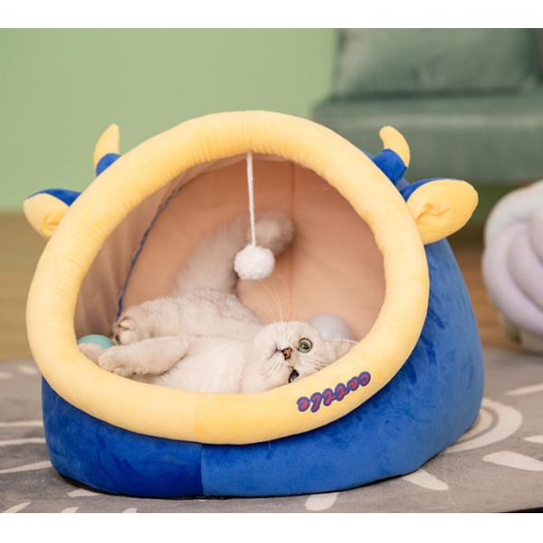 2-In-1 Round Cat House For Indoor Cats Clearance Cushioned Pillow