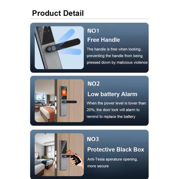 Intelligent Digital Keyless Entry Smart Fingerprint Door Lock with TTlock App