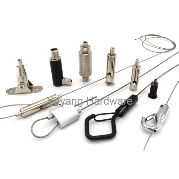 Brass Wire Rope Clip Chrome Plated Cable Gripper Easy Install Wire Holder Lights Hanging Kit