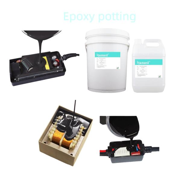 Low-Temperature Curing Epoxy Resin Potting Compound Waterproof Black Epoxy Potting Compound High Hardness