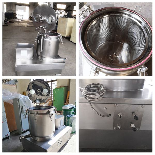 Low Temperature Alcohol CBD Oil Extraction Manual Top Discharge Jacketed Basket Centrifuge