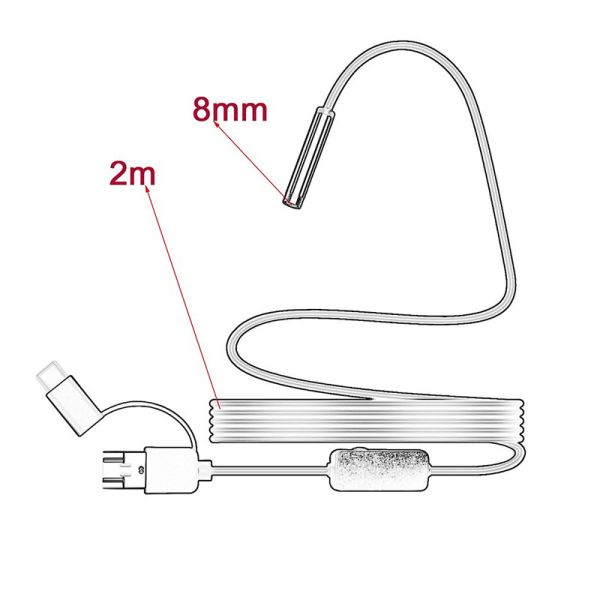 3 In1 Digital Ear Endoscope Scope Around USB Computer Andriod Type-c Connected Ear Inspection Camera with Vedio Light
