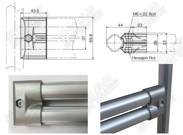 Parallel Double Aluminum Alloy Pipe Fitting