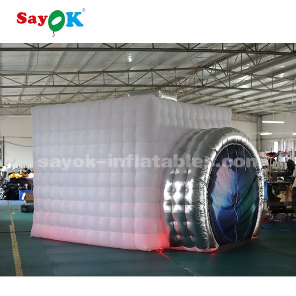 Inflatable Party Tent White And Silver Camera Shaped Inflatable Photo Booth For Trade Show
