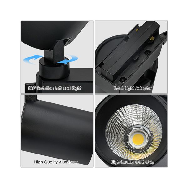 Anti Glare COB Track Light Clothing Store 2 Wire Embedded LED Spotlight