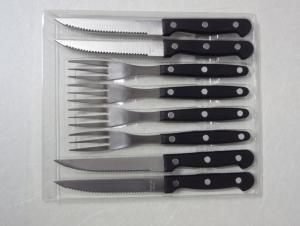 Wholesale Black Steak Knife And Fork With PP Handle In Blister Card knife for steak from china suppliers
