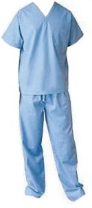 China SMS/PP Medical Uniform Disposable Scrub Suits With Short Sleeve Shirts+Pants on sale