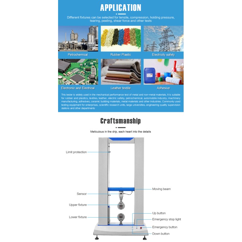 5-2000kg Sensor Digital Display Pulling Force Testing Equipment Pull Tester Tensile Strength Testing Machine for Plastic Rubber