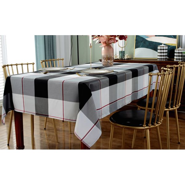 Tablecloth Rectangle Stain Resistant Spillproof Washable Polyester Gingham Table Cloth Outdoor Picnic, Kitchen holiday