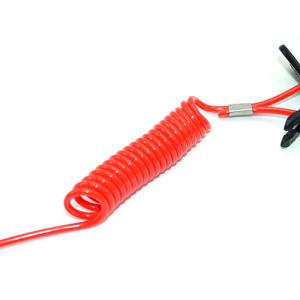 Universal Red Plastic Spiral Lanyard Boat Kill Switch Emergency Cord