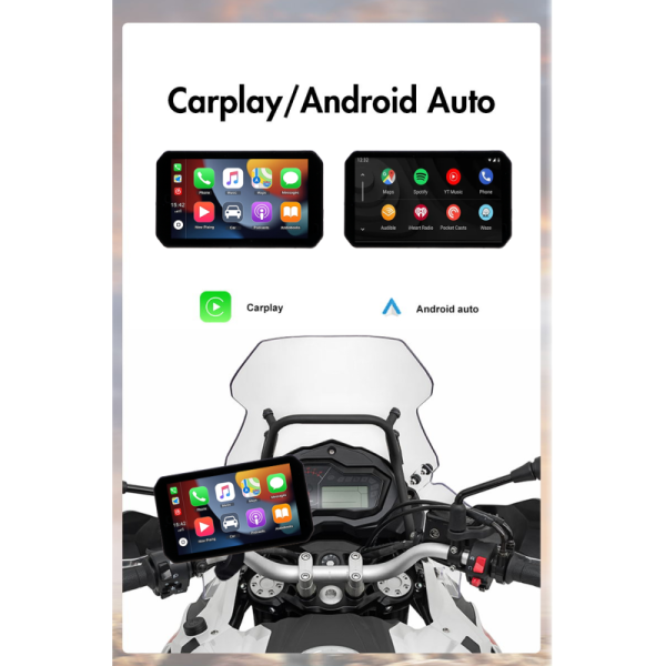 Motorcycle Dash Cam 5 Inch External Touch Screen with Universal Fitment and CarPlay