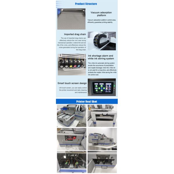 Multifunctional LED UV Flatbed Printer C+W+Varnish Small 4060 A2 Size Uv Dtf Sticker Pen Bottle Phone Case Printer
