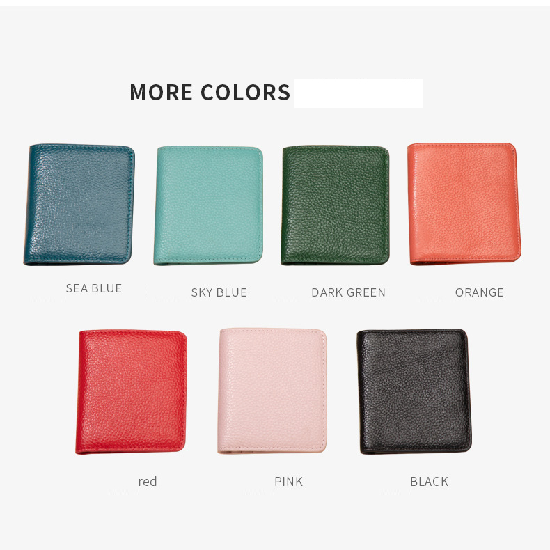 Low MOQ Mix Models Genuine Leather Wallet with RFID Blocking and Zipper Front Pocket