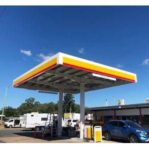 Q235B New Gas Station Canopy Construction Darkgray 10m Large Span