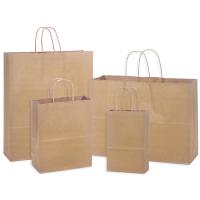 China UV Coating Recyclable 125 Gram Kraft Paper Bags For Shopping Packing for sale