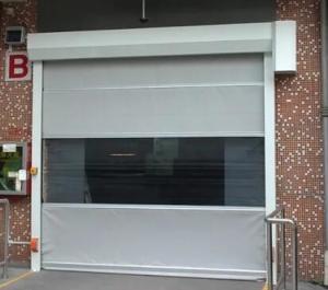 China Industrial Automatic PVC Fabric High Speed Performance Fast Acting Rapid Rise Overhead Quick Roll up door on sale