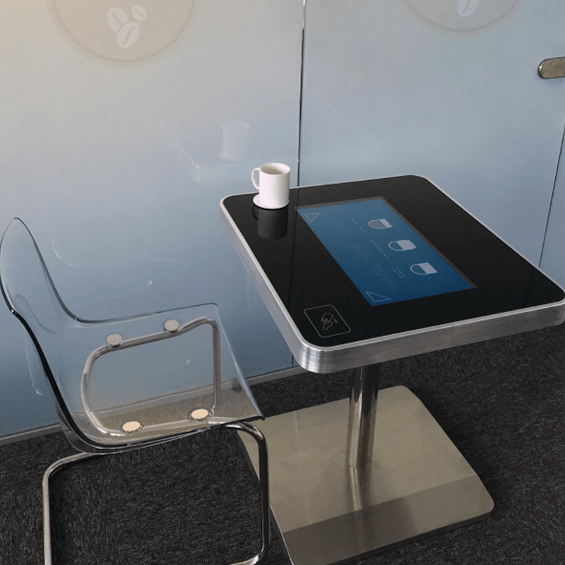 21.5 Inch Smart Coffee Table with Capacitive Touch Screen Wireless Charging and Multi Touch Interactive Game Desk