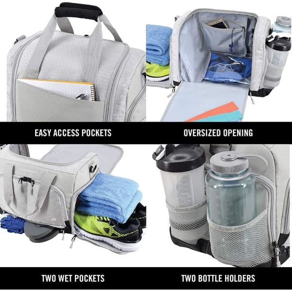 The Durable Crowdsource Designed Duffel Bag with 10 Optimal Compartments Including Water Resistant PouSPORTS SHOES