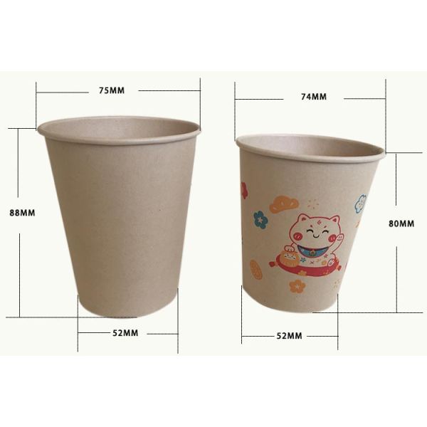 Disposable single wall Paper Cups with Dome Lids for ice Beverages