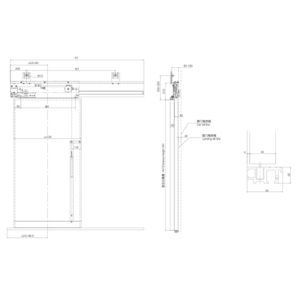 AC 110V DC 220V Elevator Landing Door Device with Self-Weight Door-Closing and CE Certified Elevator Door Controller