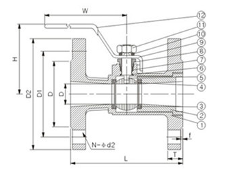 1PC API 6D Flanged End Manual Ball Valve Reduced Bore Stainless Steel