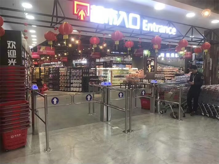 Supermarket Swing Turnstile Gate Automatic Pedestrian Access Control Solution for Shopping Centers