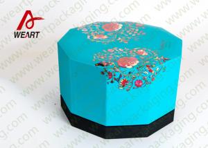 China Blue Lid & Black Base Cardboard Food Packaging Boxes , Decorative Cardboard Boxes With Lids on sale