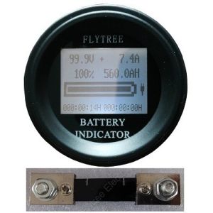 100V200A Round Coulometer lithium LiFePO4 battery real capacity LCD electric