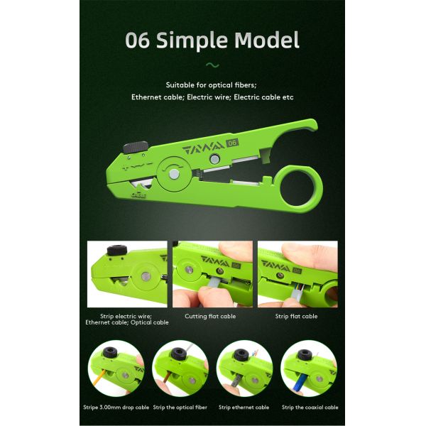 FONGKO CS-08 Round Flat Coaxia Cable Cutter , Multifunctional Wire Stripper End Cutting Pliers