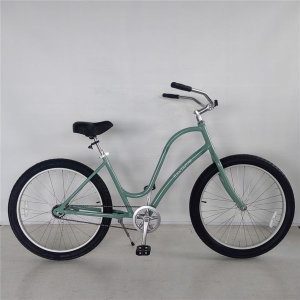 26 Inch Step Through Beach Cruiser Bicycle with Aluminum Alloy Frame and Single Gear