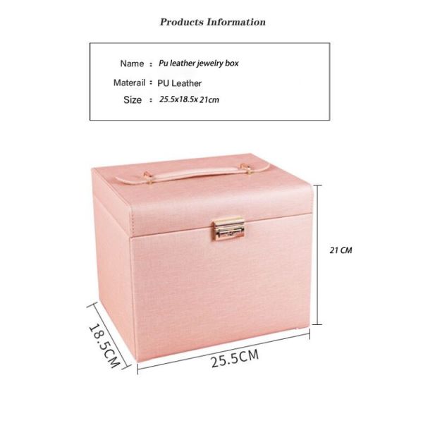 Large Capacity PU Leather Jewelry Boxes With Mirror Custom Logo For Storage Packaging