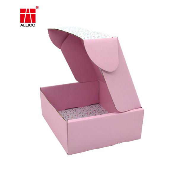 White Pink 210gms C2S Corrugated Mailing Boxes For Clothes