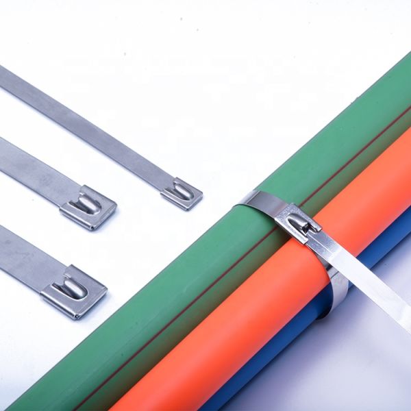 11.8inch White 304 Stainless Steel Cable Ties Self-locking Metal Zip Ties for Corrosion Resistant and Secure Wrap