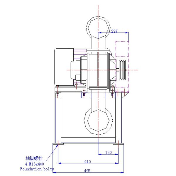 Positive Displacement Three Lobe Roots Blower For Conveying In Cement Plant