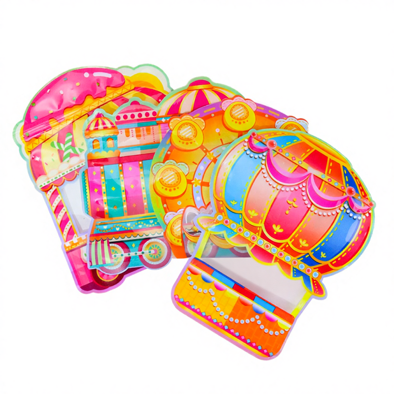 Custom Printed Digital Mylar Packaging Stand up Pouch Zipper Top Smell Proof Window PET Material Candy Snacks Doypack Bag