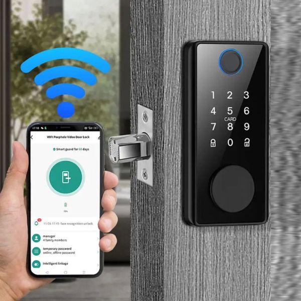 Fingerprint Deadbolt Door Lock High Security Biometric Password Unlock