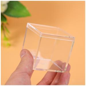 China Hot sale Plastic Small Food Grade Candy Box Acrylic Cube Wedding Sugar Favor Box 2x2x2 inch on sale