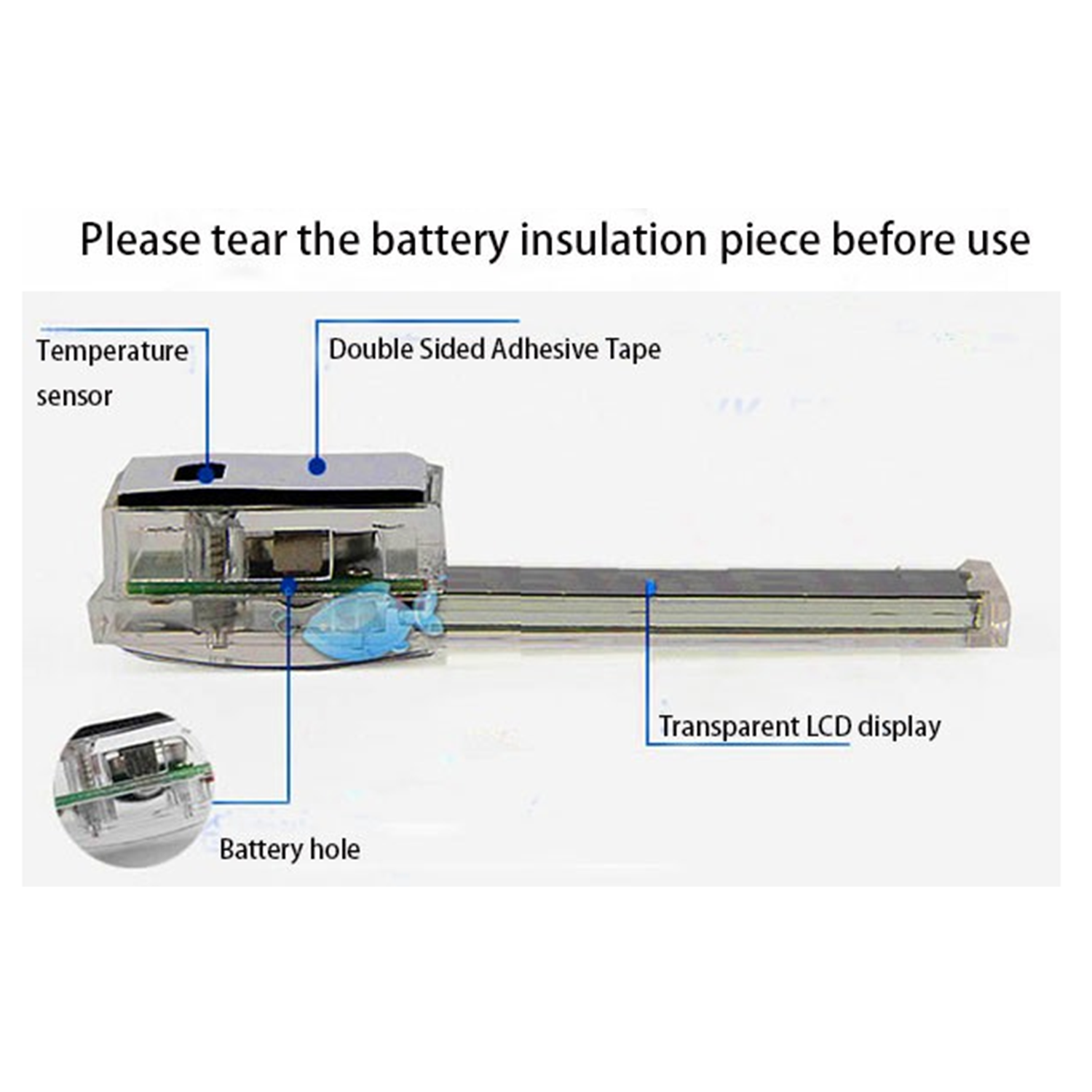 Mini Transparent Thermometer Digital LED Temperature Meter Thermometer for Aquarium Fish