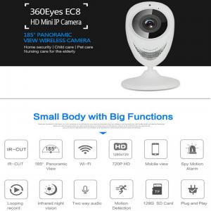 Wholesale EC8 HD 720P Mini Wifi IP Camera Wireless P2P Baby Monitor Network Remote CCTV Surveillance DVR Camera Playback on App from china suppliers