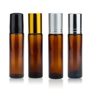 Wholesale 10ml Amber Glass Roll On Bottles With Aluminum Plastic Cap from china suppliers