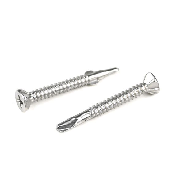 SUS410 Flat Phillips Head Self Tapping Self Drilling Screw Wing Tek Screw with Nibs 4.2x38