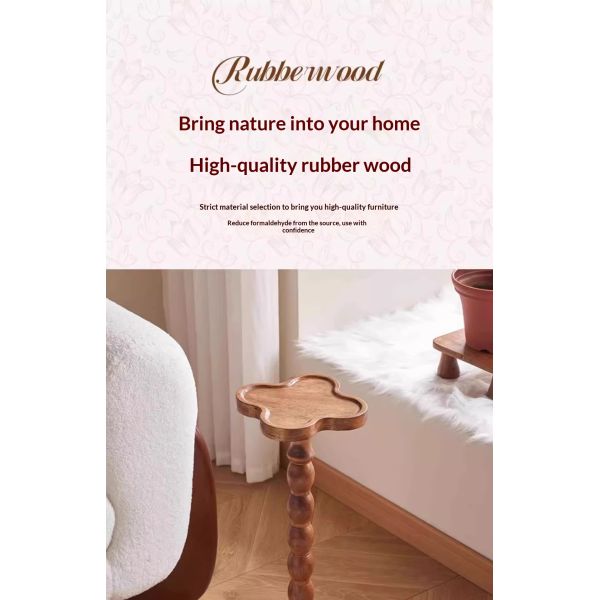 Solid Wood Living Room Table Coffee Table Small Space Mobile Creative Stand Flower Rack Sofa Side Table for Home Coffee Shop