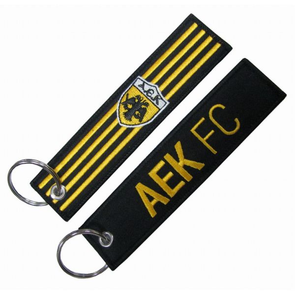 Metal ring 9 colors Twill Fabric Custom Embroidered Keychain