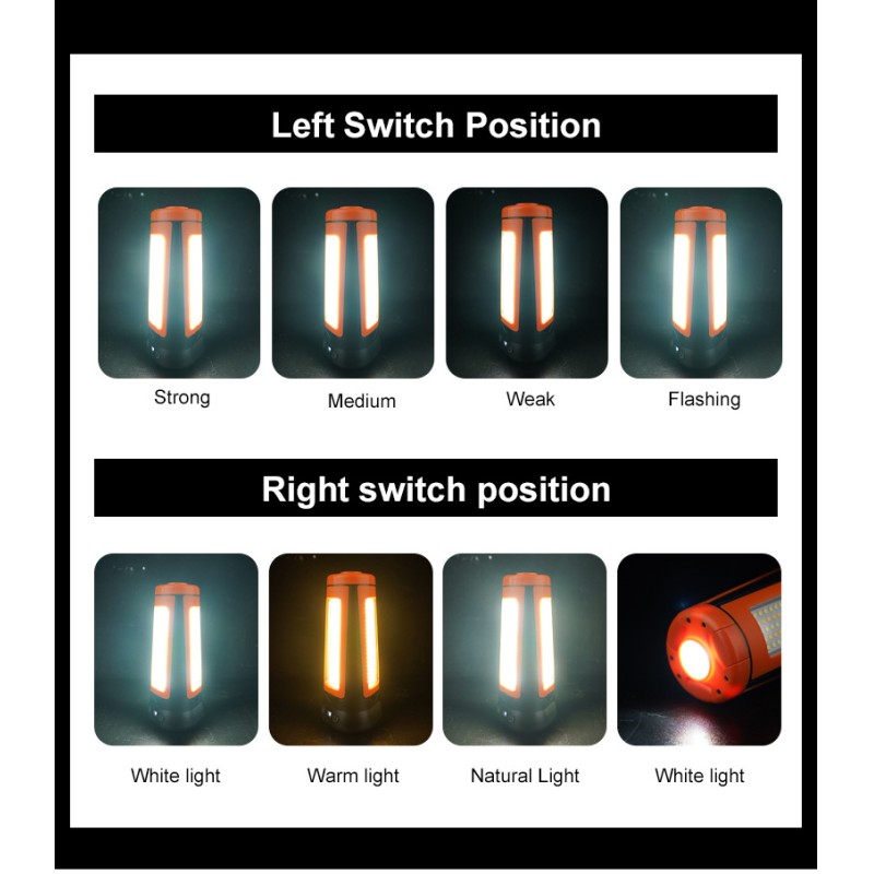 Cross-border New Outdoor Multi-function Light Lamp Adjustable Strong Light Camping Lamp Long-lasting Ground Work Lamp