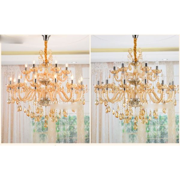 Modern crystal chandelier lighting Fixtures with lamshade (WH-CY-05)