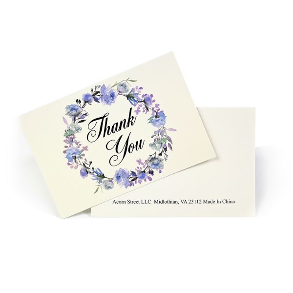 Custom 6 Design of Assorted Flower Printed Paper Greeting Card with Envelopes and Box