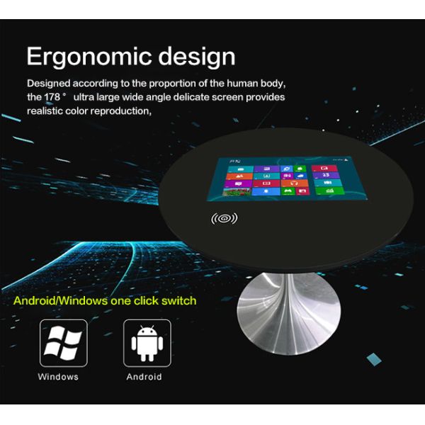 21.5 inch Waterproof school and office bar design lcd kiosk interactive touch screen table