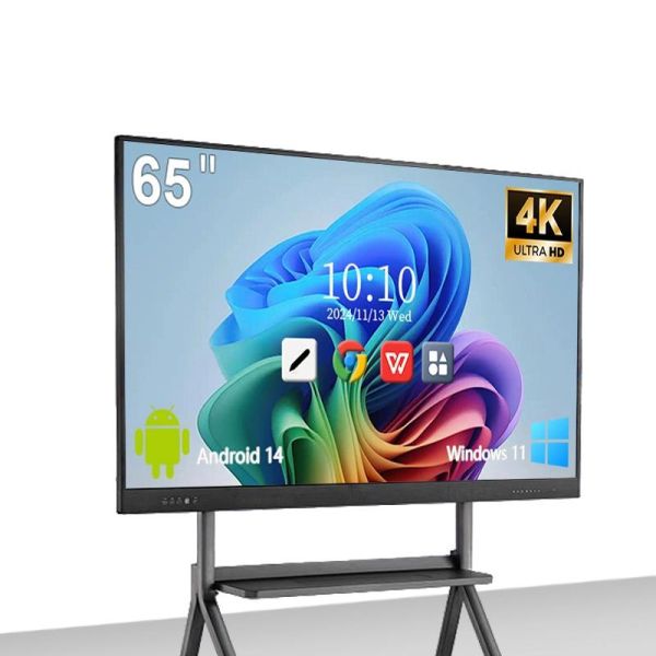 65 Inch IR 4K Interactive Touch Screen Whiteboards For Interactive And Collaborative Presentation